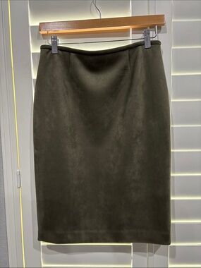Calvin Klein Olive Green Midi Pencil Skirt